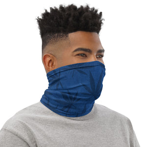 Righteous Bud's Blue Cannabis Leaf Neck Gaiter