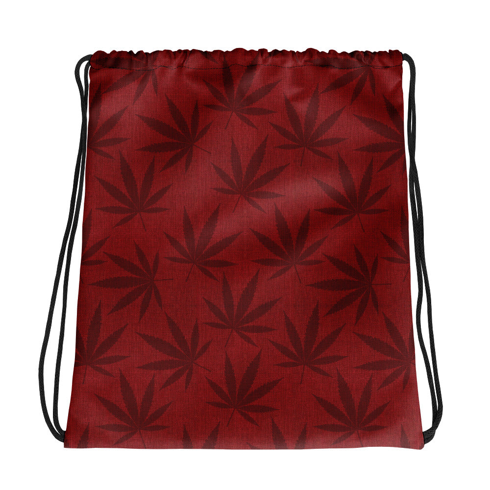 Righteous Bud's Red Pot Themed Drawstring Bag