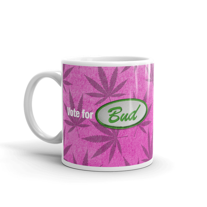 Vote for Bud Mug Pink Leaf / Pink Hemp