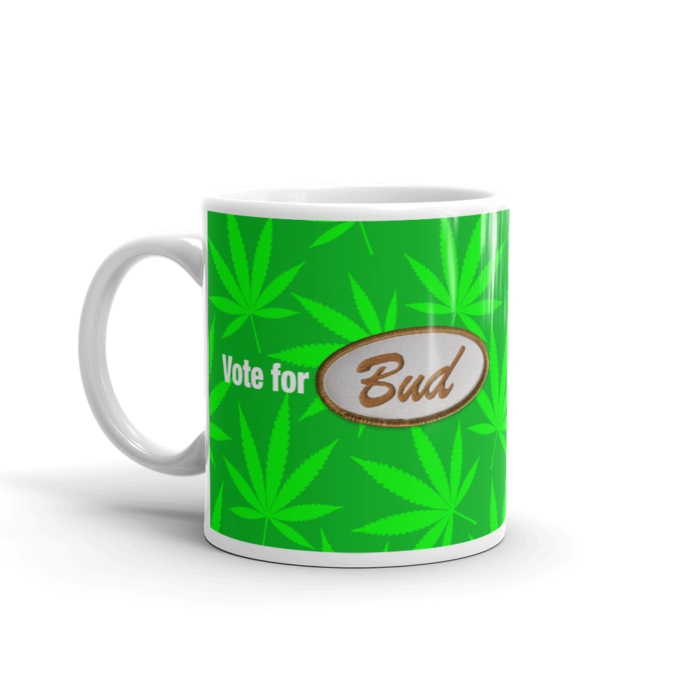 Righteous Bud's Vote for Bud Mug – Green and Brown