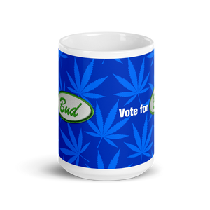 Righteous Bud's Vote for Bud Mug – Blue and Green