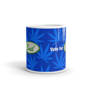 Righteous Bud's Vote for Bud Mug – Blue and Green